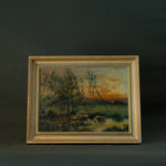 "Swaying Trees" Framed Vintage Painting - Rug & Weave