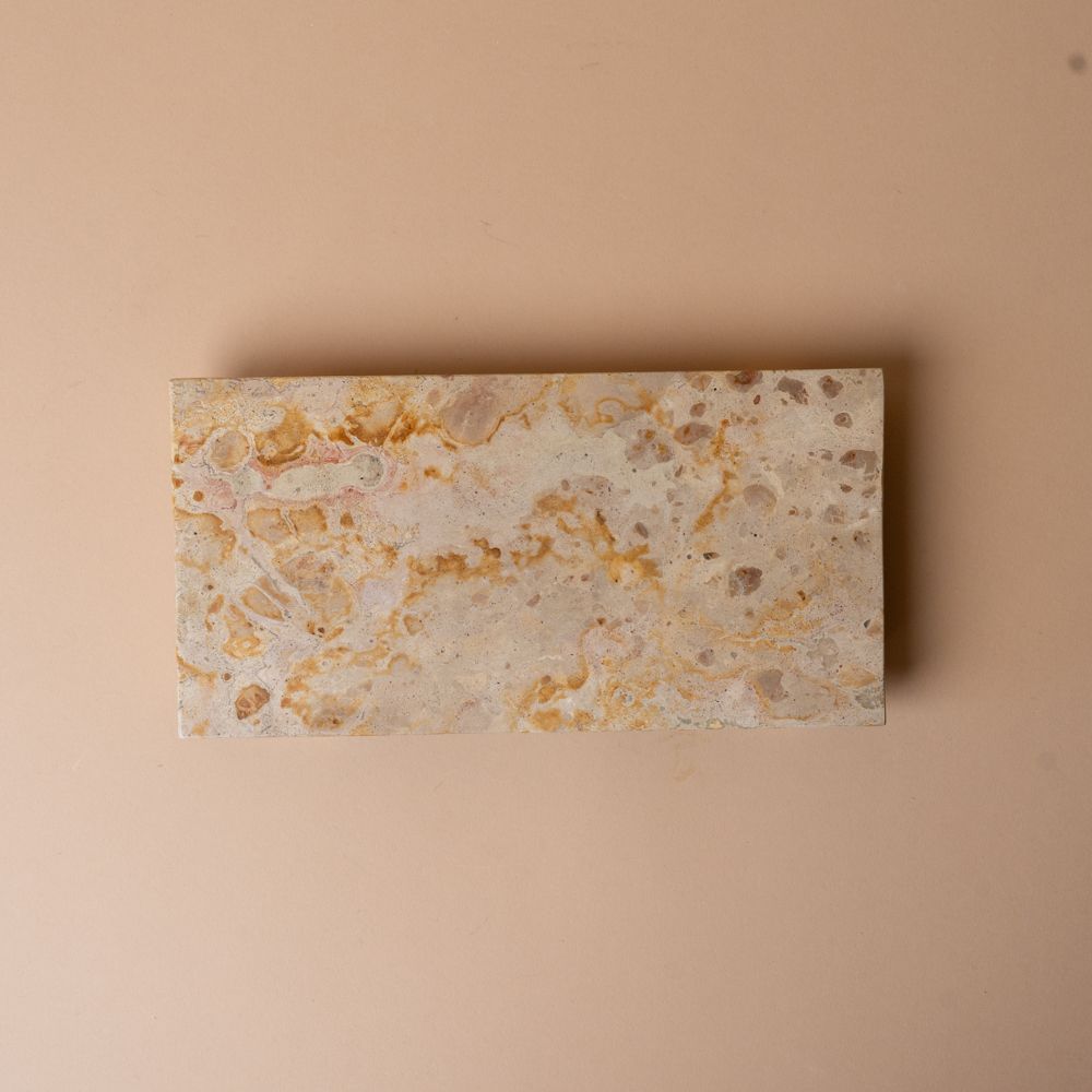Brown Marble Pedestal tray Luxe B Co (Faire)
