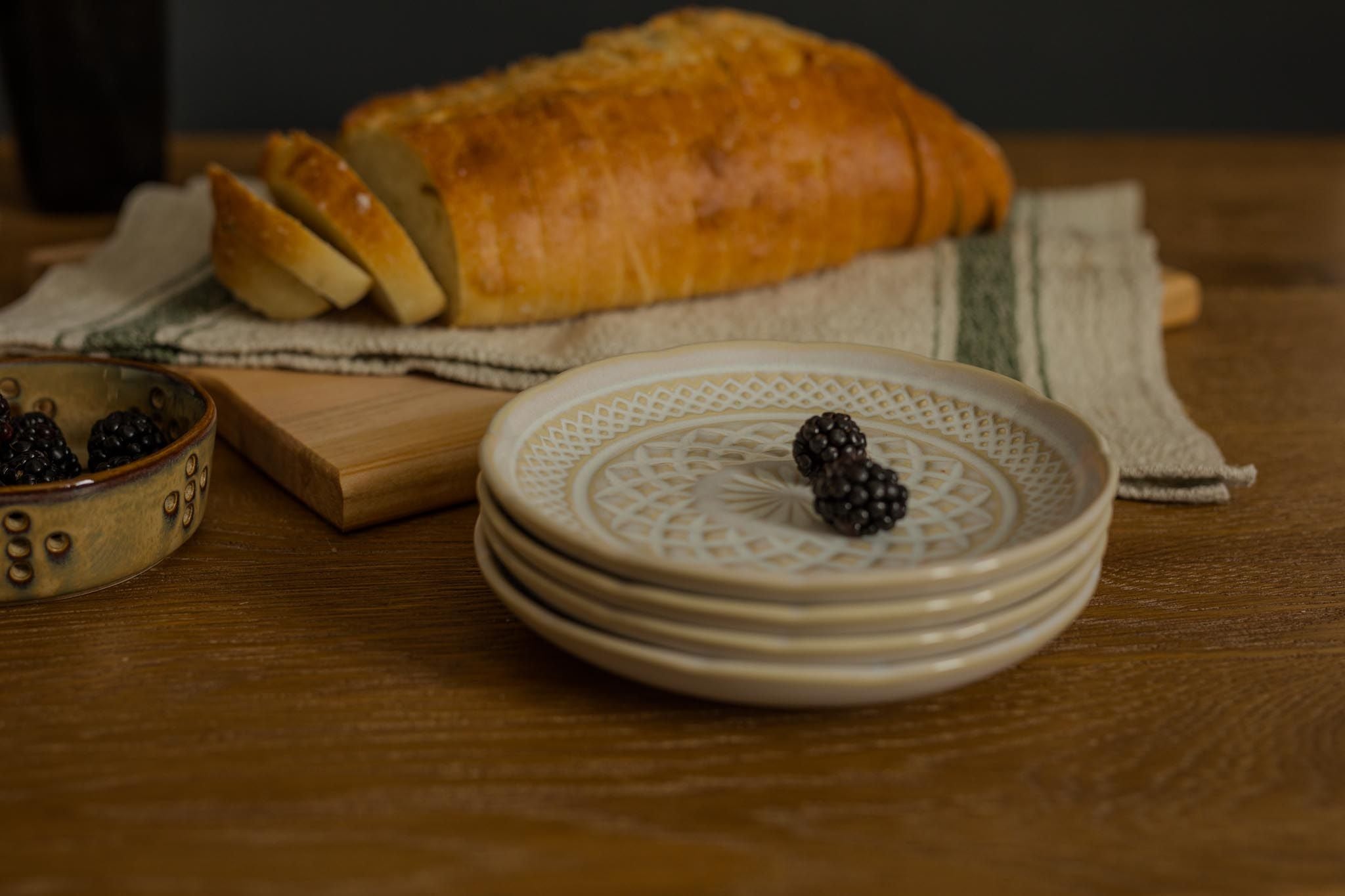 Hand Finished Stoneware Bread Plate - Rug & Weave