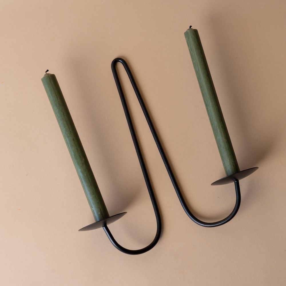 Iron Double Candle Wall Sconce - Rug & Weave