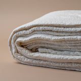 Ivory Floral Stitch Bed Quilt blanket Indaba