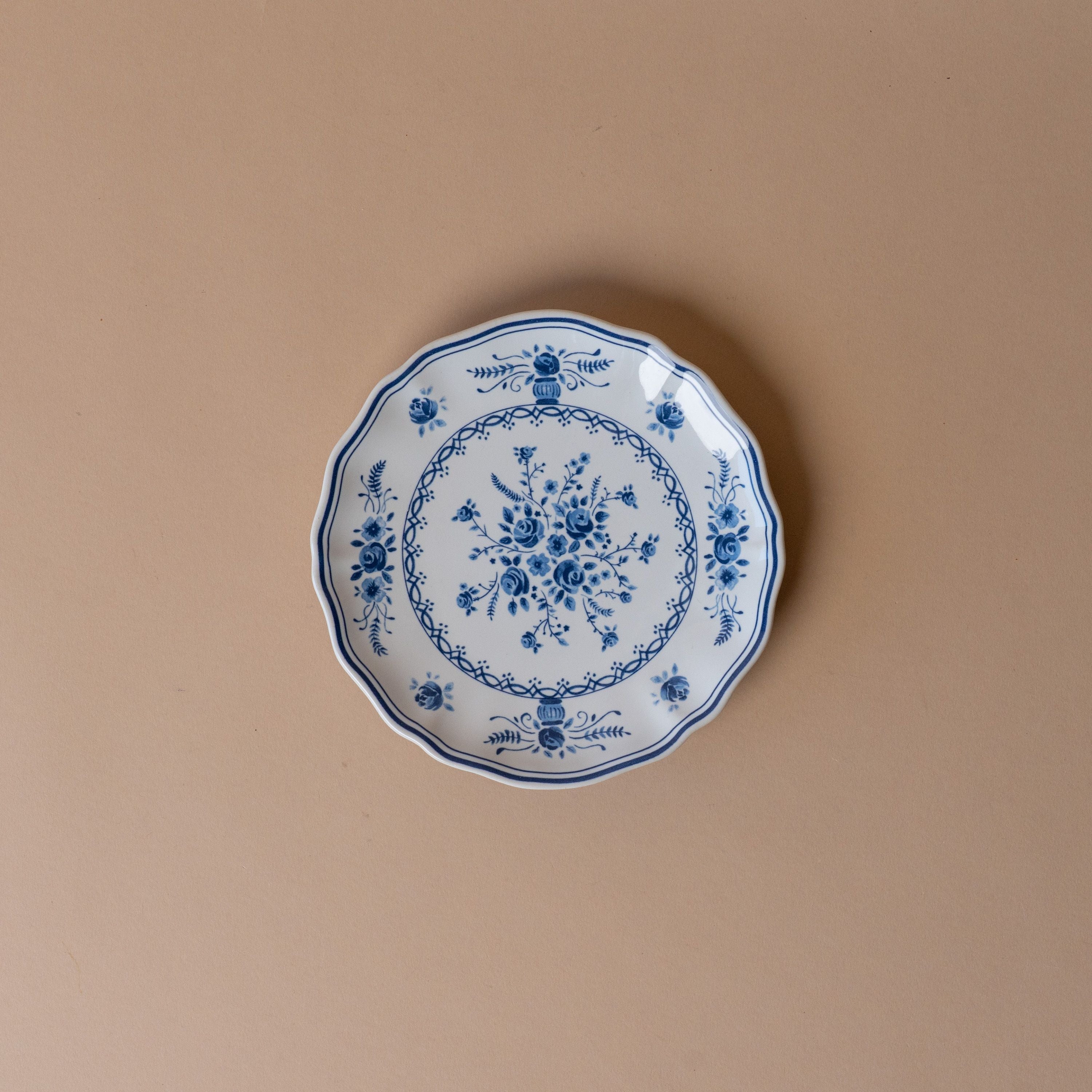 Blue & White Floral Plate Collection dinnerware David Shaw
