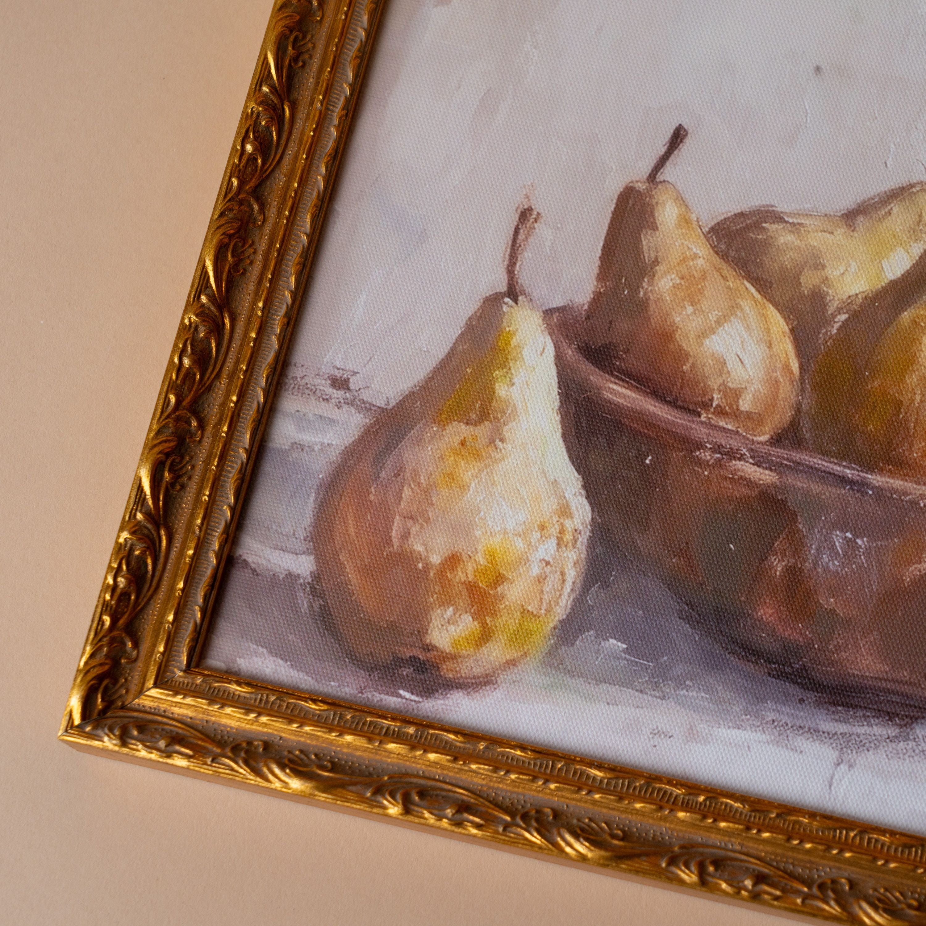 "Watercolour Pears" Framed Vintage Inspired Art Print ARTWORK - print Luxe B Co (Faire)