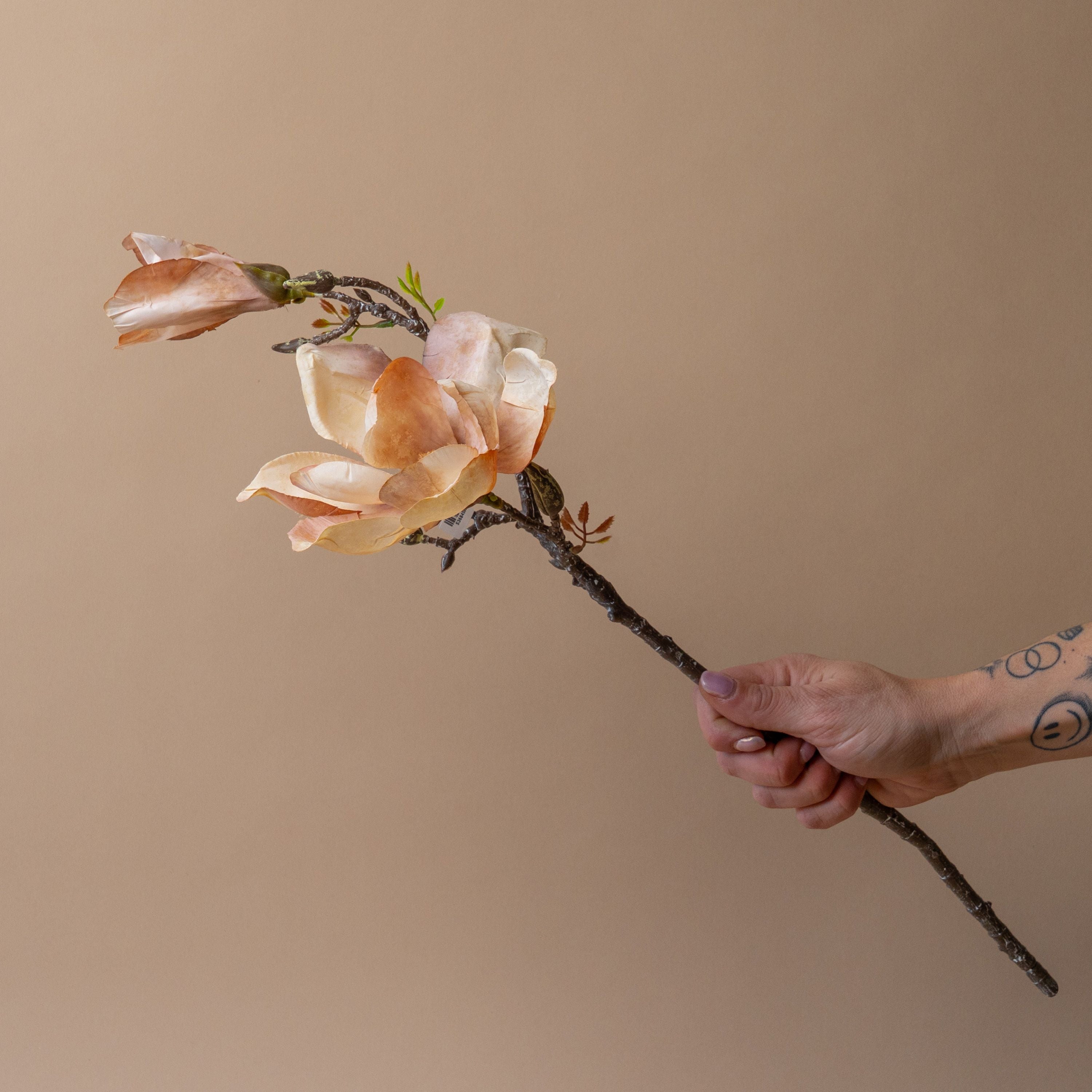Faux Cream Magnolia Branch