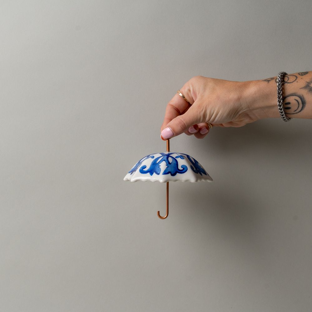 Stoneware Painted Umbrella Ornament CHRISTMAS 2026 Creative Co-op (DYA)