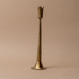 Antiqued Brass Tulip Candle Holder