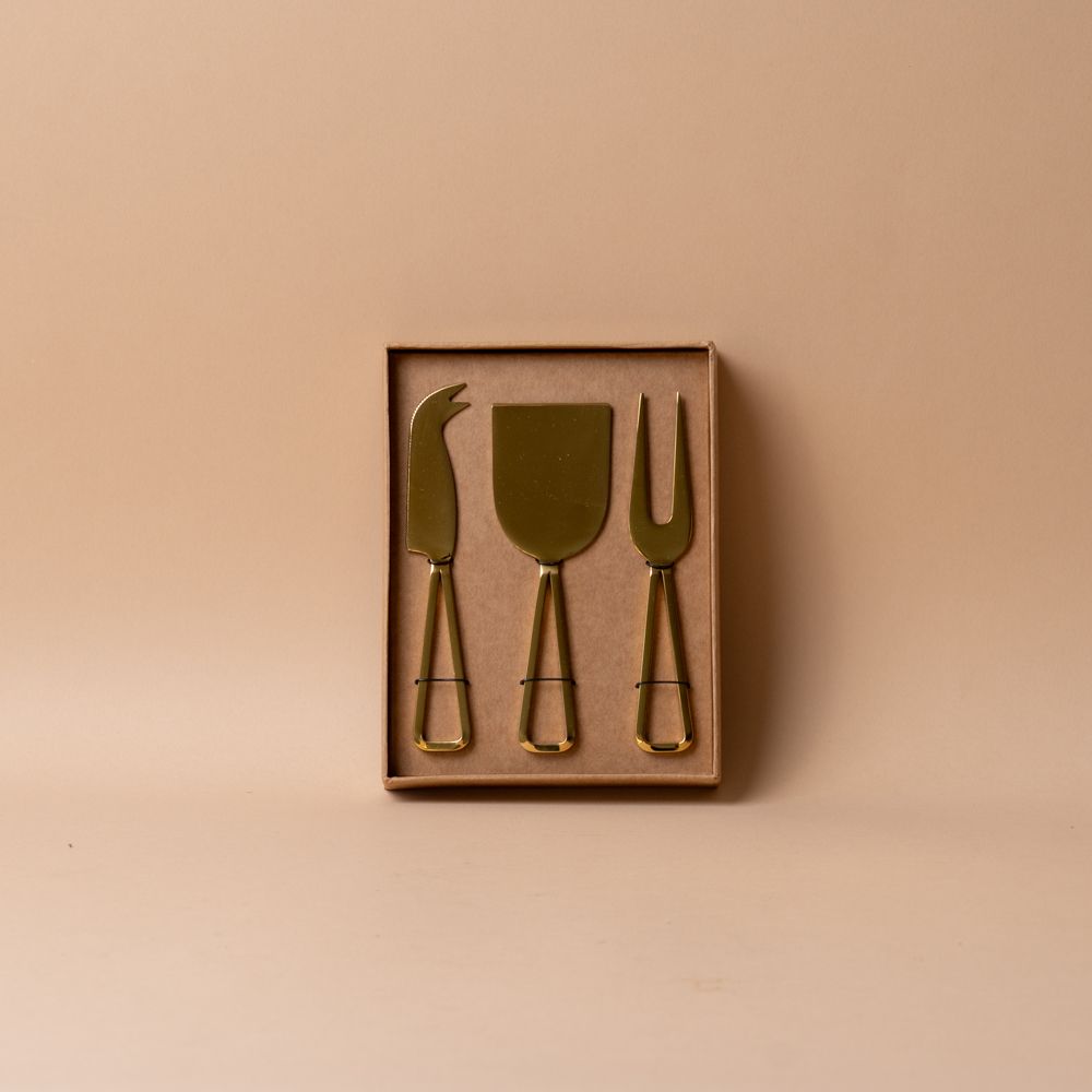Gold Cheese Knife Set cheese knife DANICA (Faire)