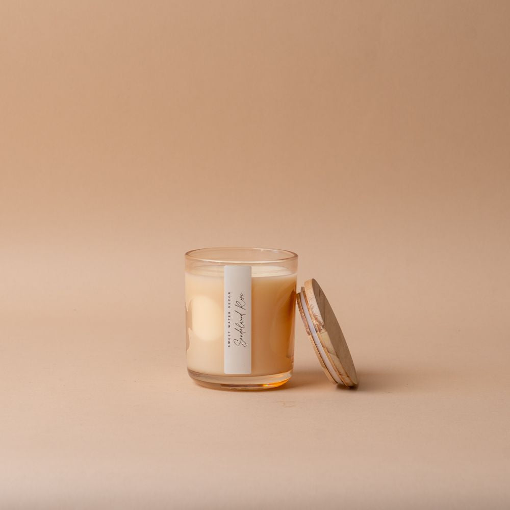 Sandalwood & Rose Soy Candle candle Sweet Water Decor (Faire)