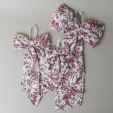 Burgundy Toile Bow