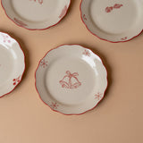 Stoneware Scallop Holiday Plate