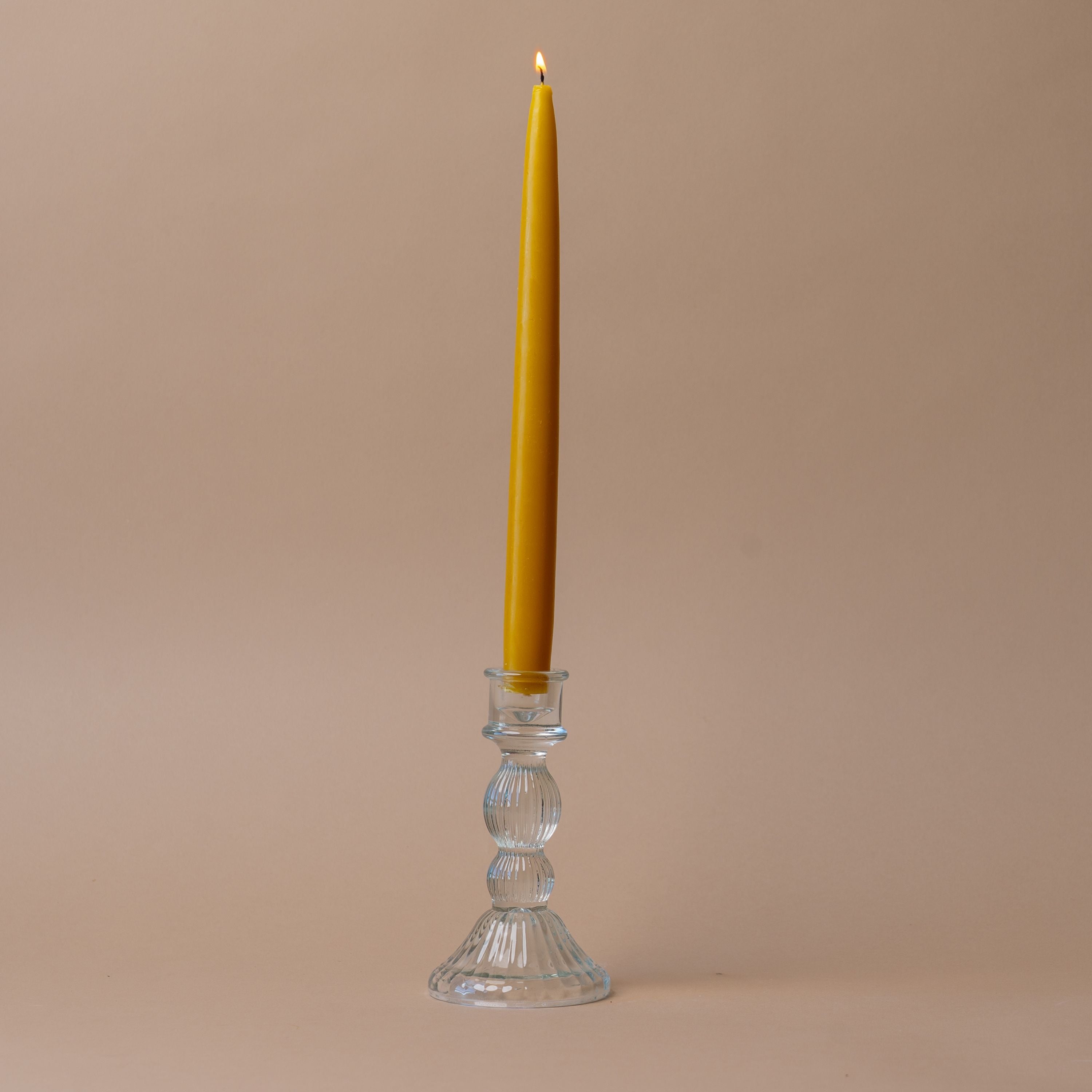 Reeded Glass Candle Holder candle holder Indaba Clear Glass