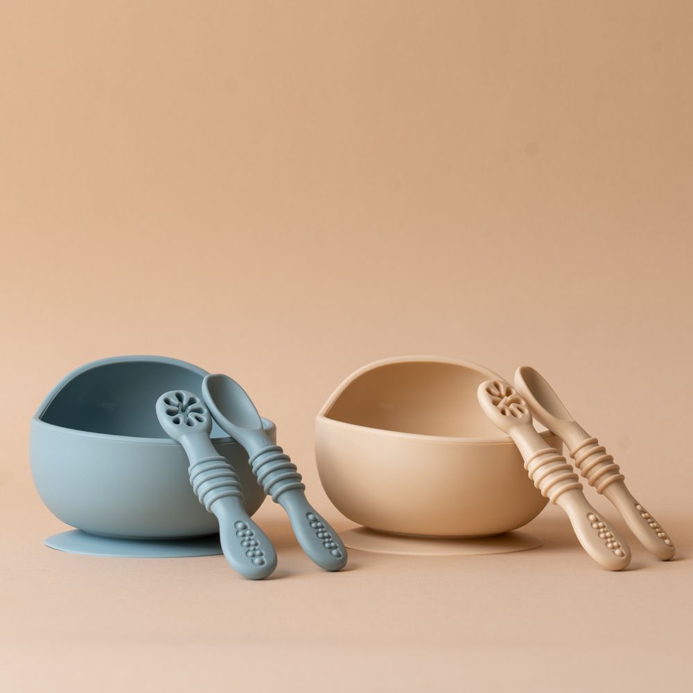 Suction Bowl with Spoons FINNBIRD - bowl Baby Bliss (Faire)