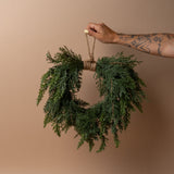 Faux Eastern White Cedar Wreath with Rope Handle