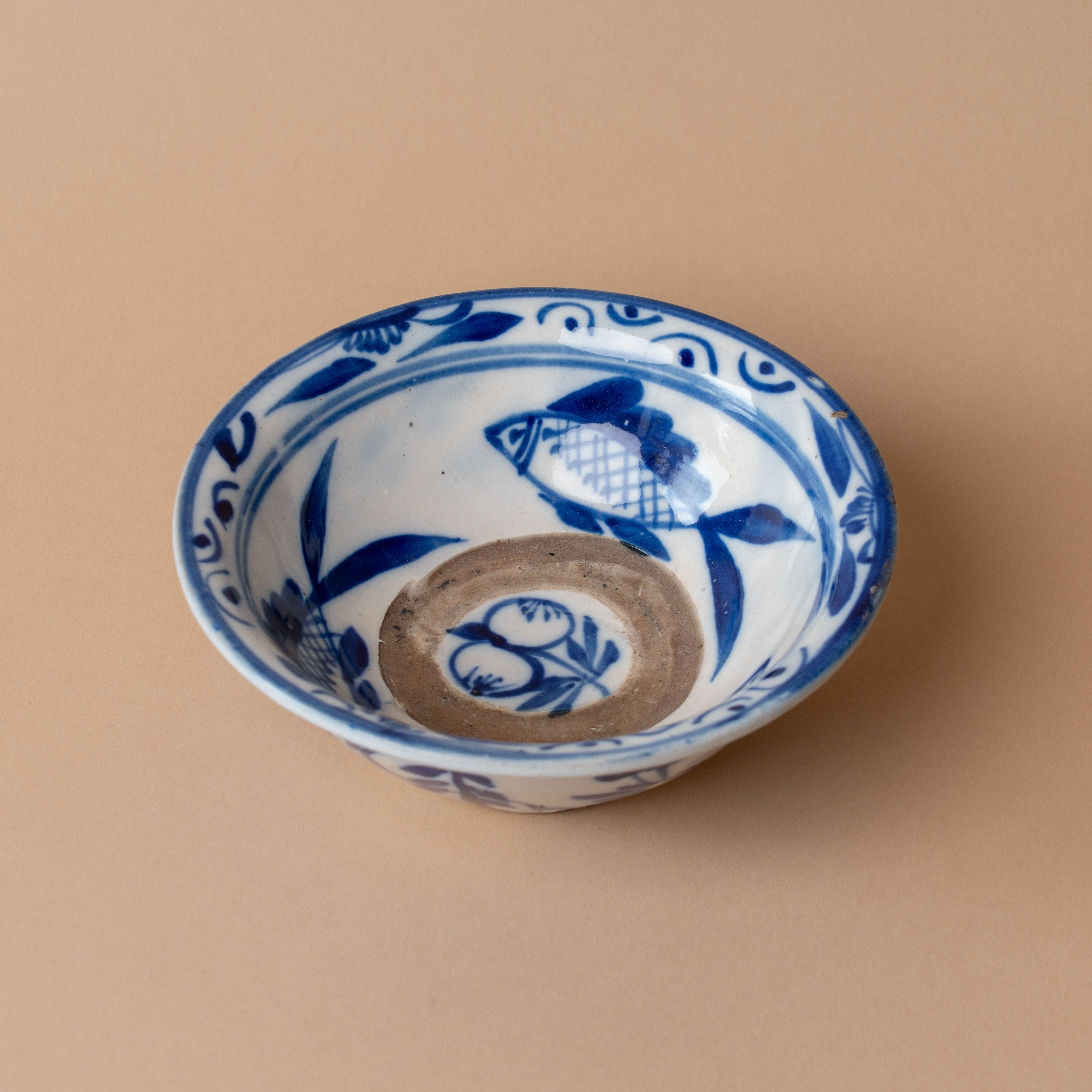 Vintage Blue Poisson Bowl 0-VINTAGE-bowl Hauer Market
