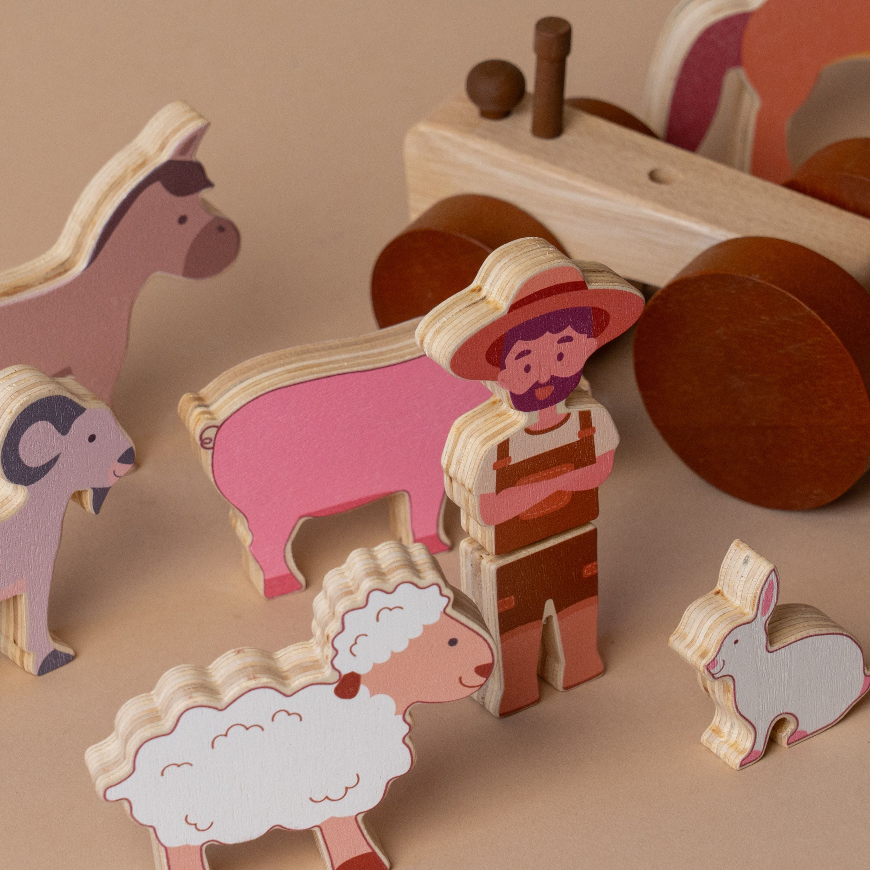 Wooden Farm Play Set FINNBIRD - toy QToysUSA (Faire)