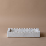 Rectangular Marble Scalloped Tray - Rug & Weave