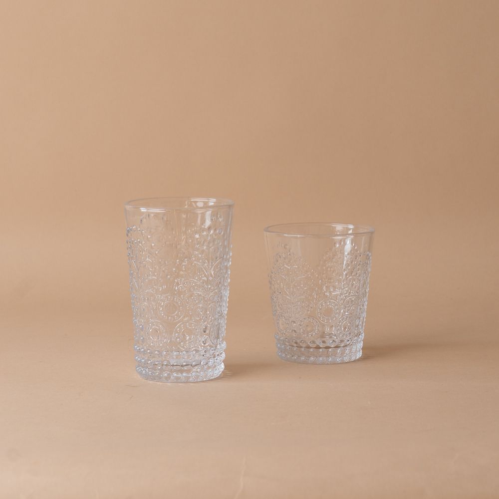 Lace Pressed Highball Glass glass tumbler Abbott Collection