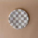 Marble Check Serving Tray