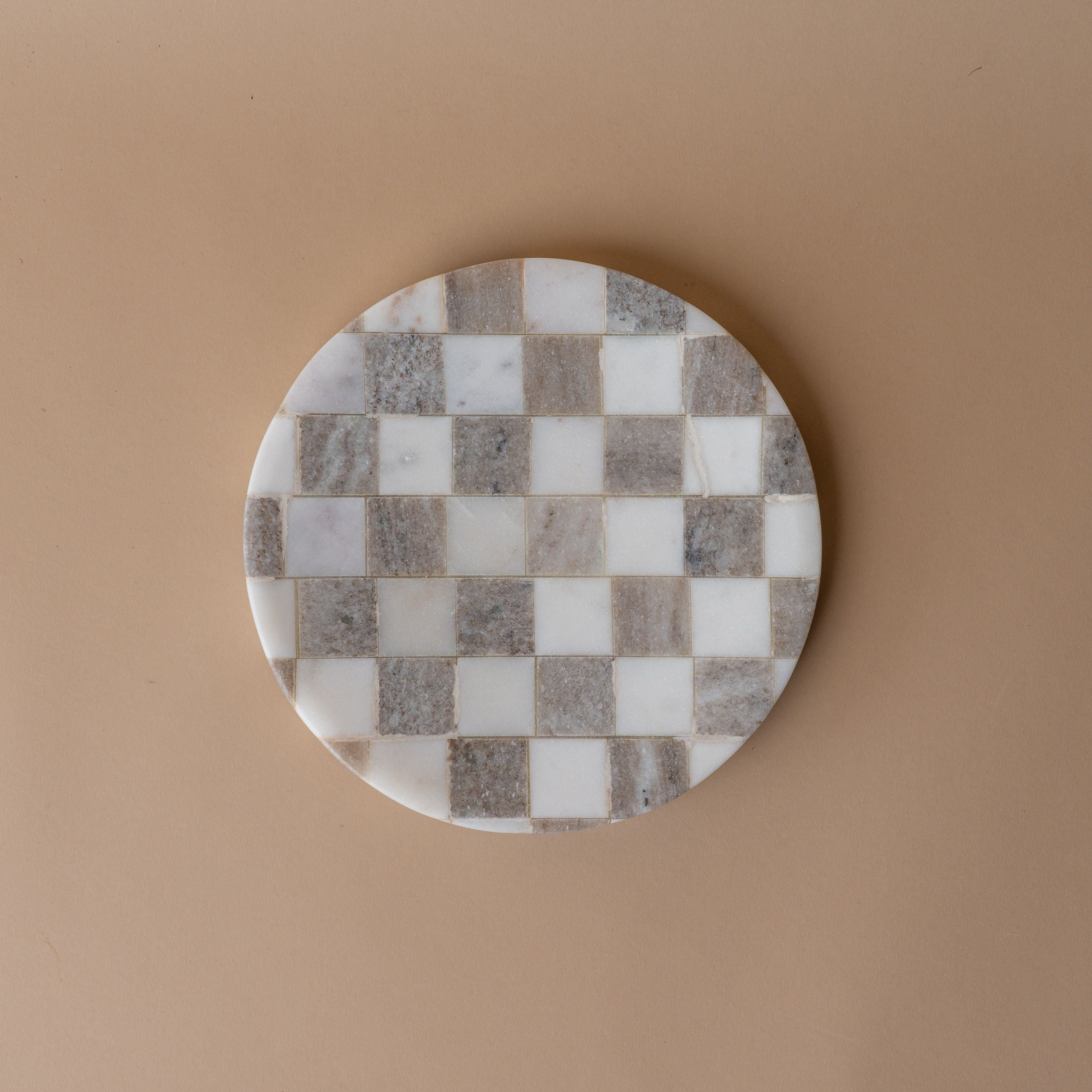 Marble Check Serving Tray