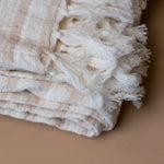Cotton Stripe Throw Blanket with Fringe blanket Indaba