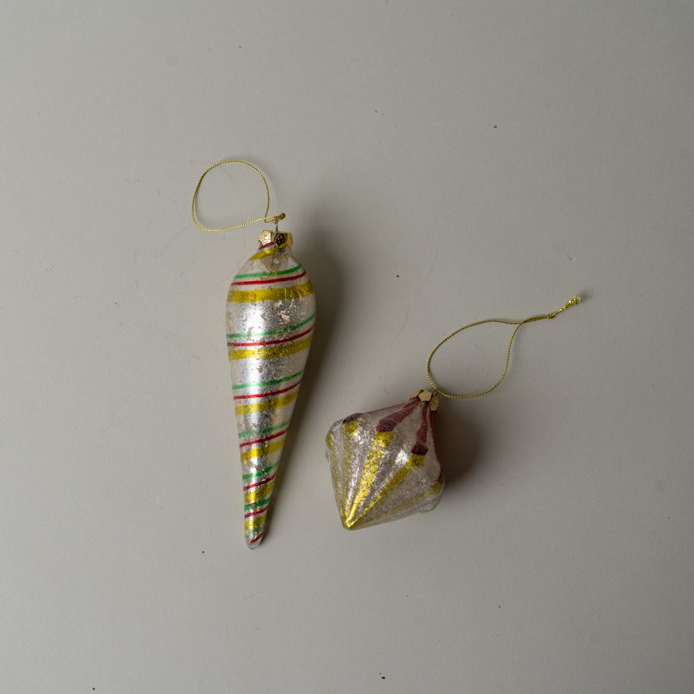 Stripe Mercury Glass Ornament CHRISTMAS 2026 Creative Co-op (DYA)