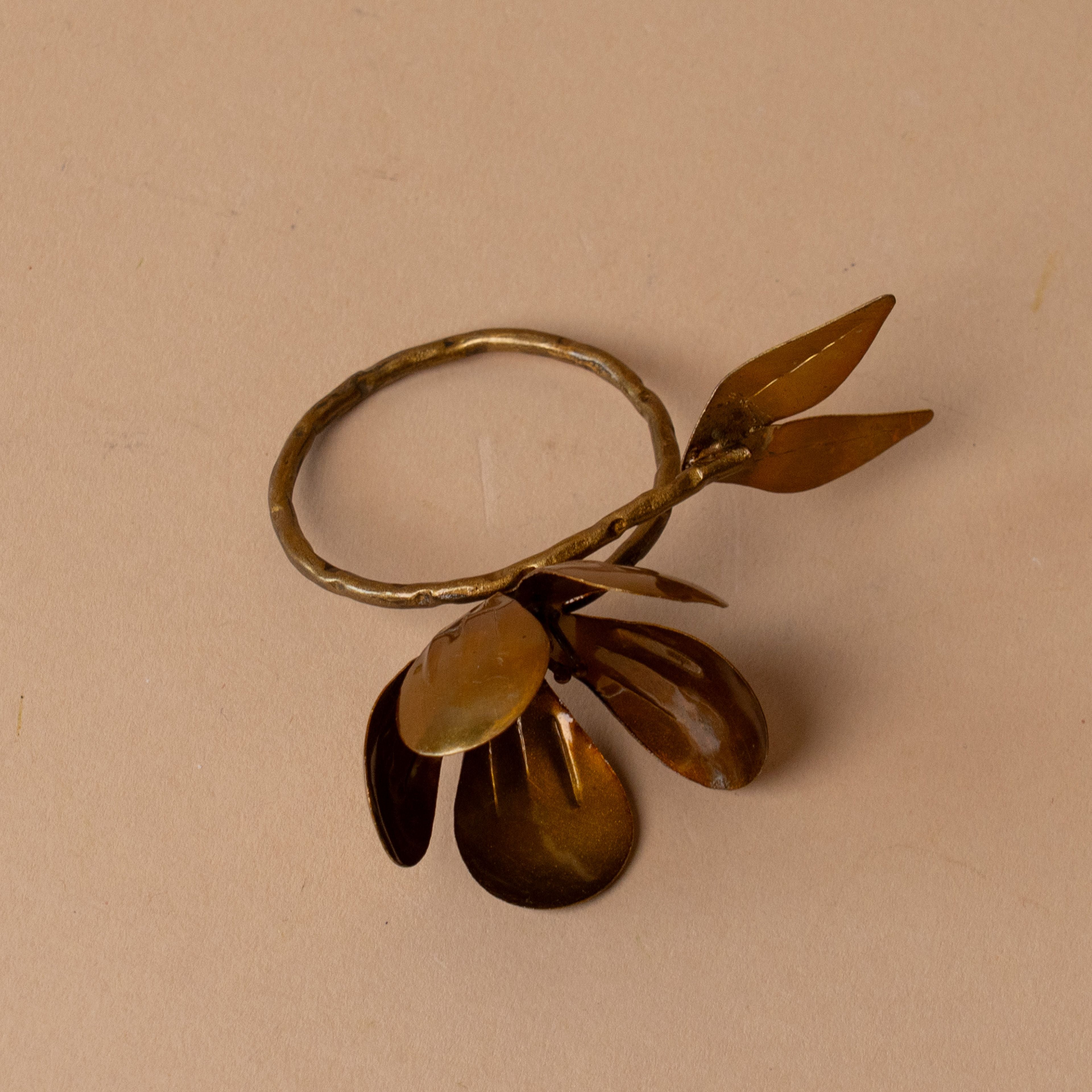 Brass Floral Napkin Ring