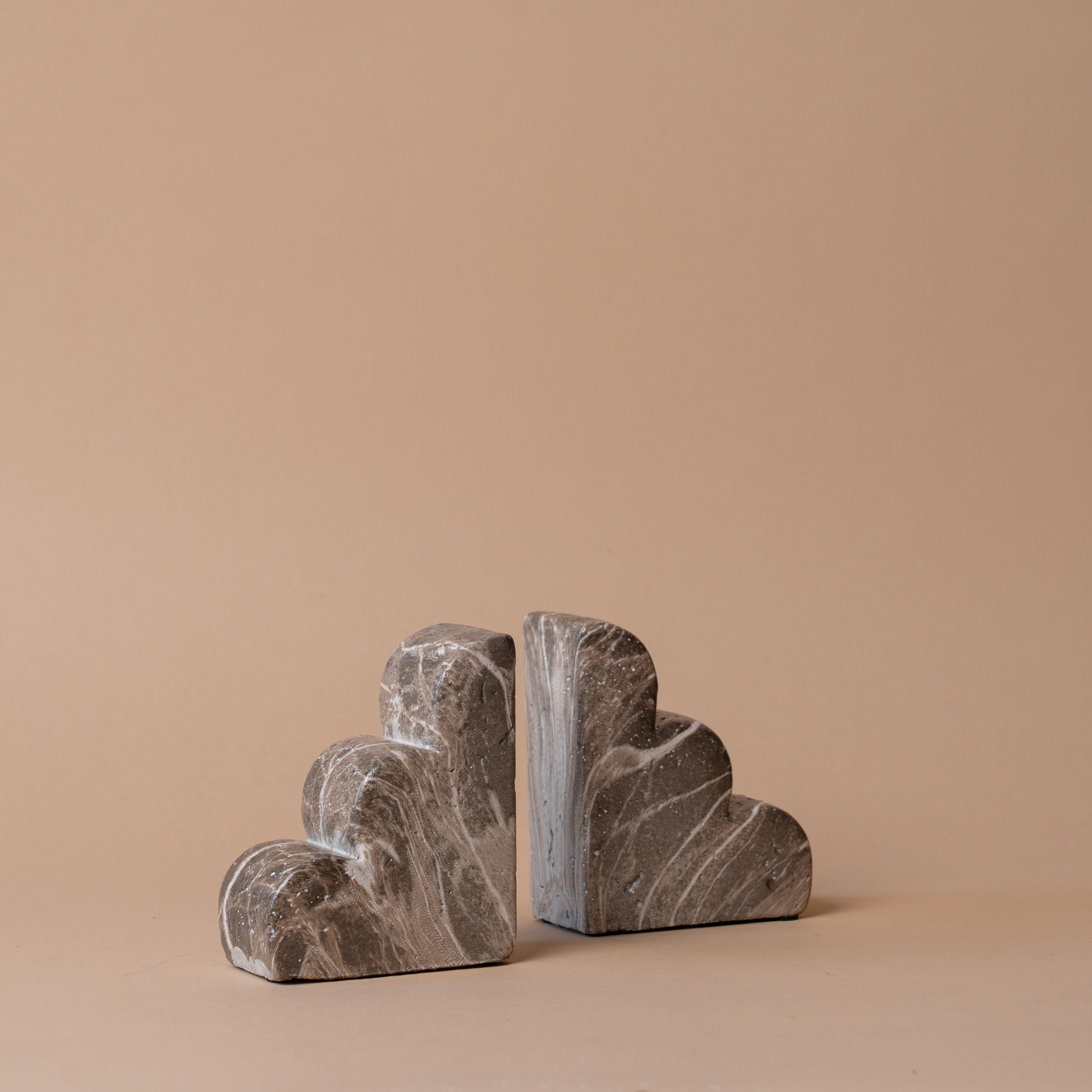 Marbled Scallop Cement Bookend Set – view 2