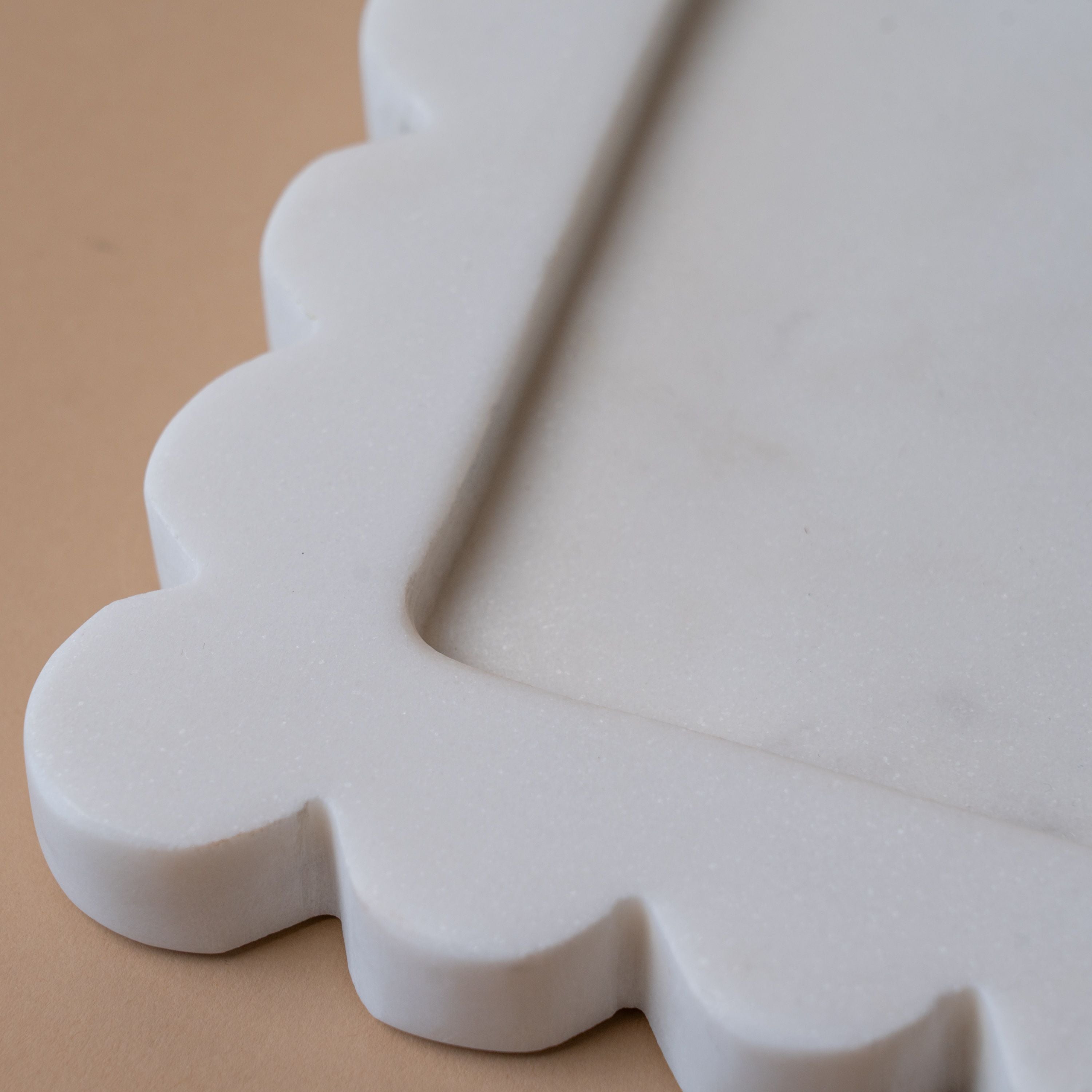 Square Marble Scalloped Tray tray Luxe B Co (Faire)