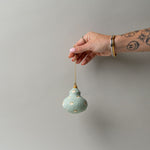 Handmade Paper Mache Ornament - Curve Shape CHRISTMAS 2025 Creative Co-op (DYA) Light Blue Dot