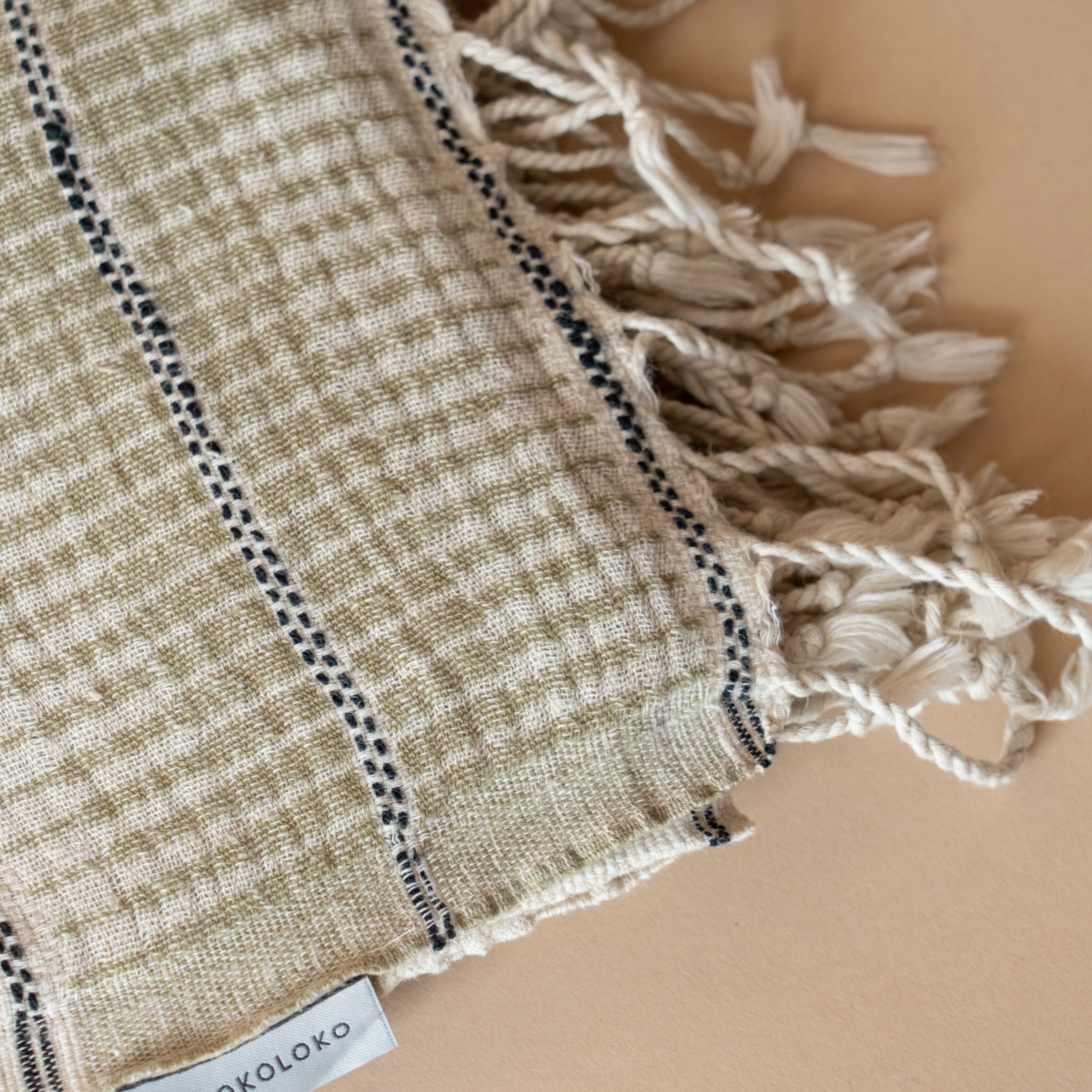 Multi Stripe Bath Towel with Twisted Tassels bath towel Pokoloko