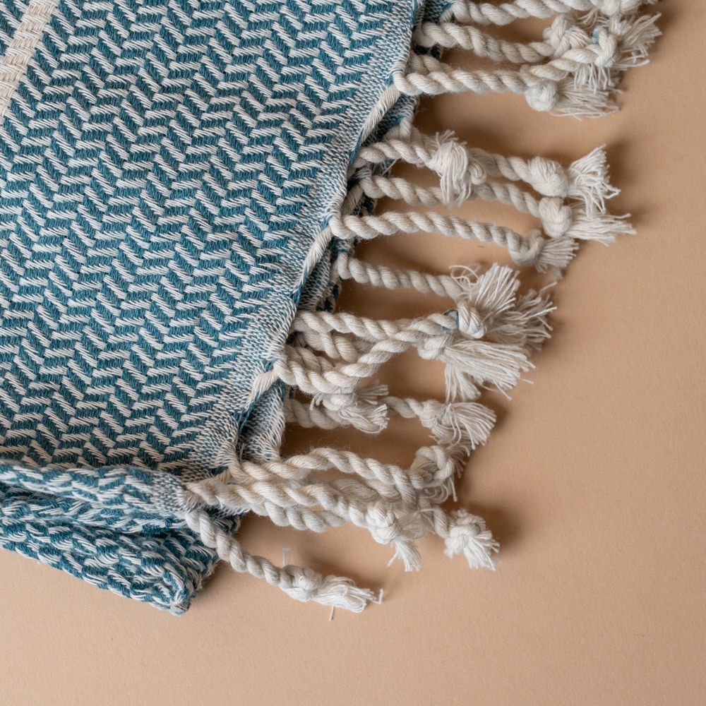 Striped Turkish Hand Towel with Tassel hand towel Pokoloko