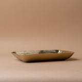 Textured Metal Tray with Brass Finish