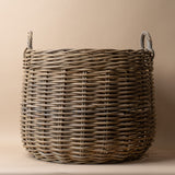 Round Rattan Basket with Handles