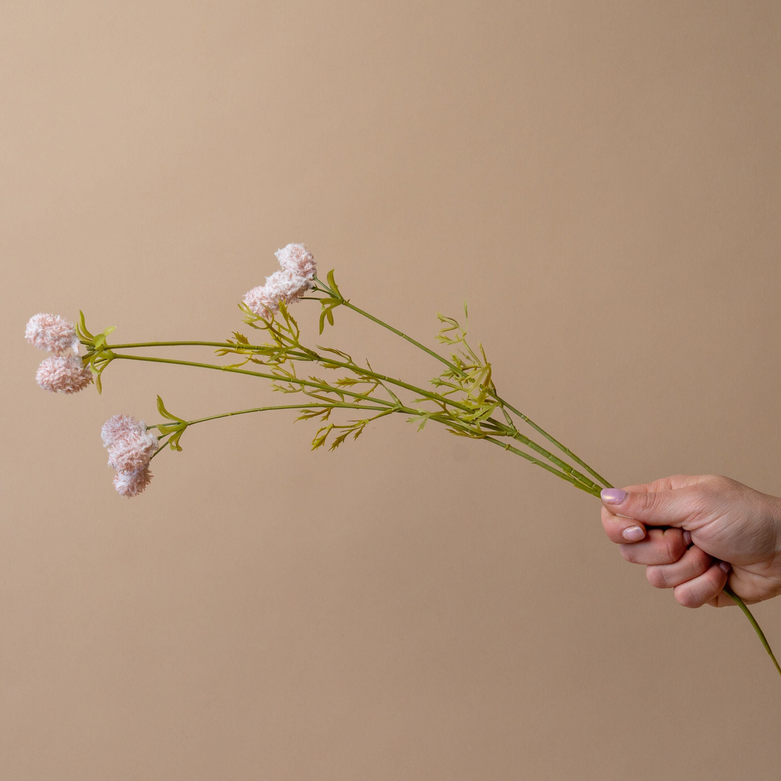 Faux Pink Dandelion Spray