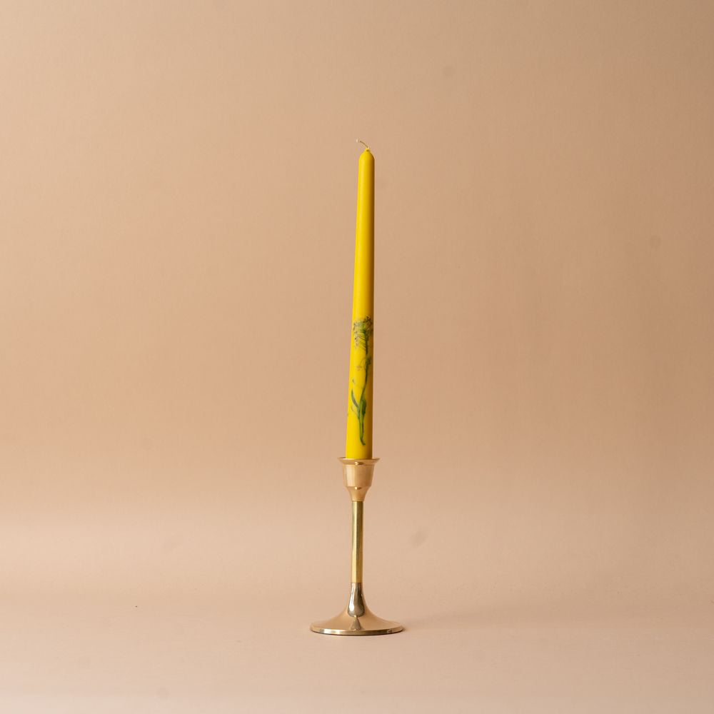 Pressed Floral Taper Candles candle Galley and Fen (Faire)
