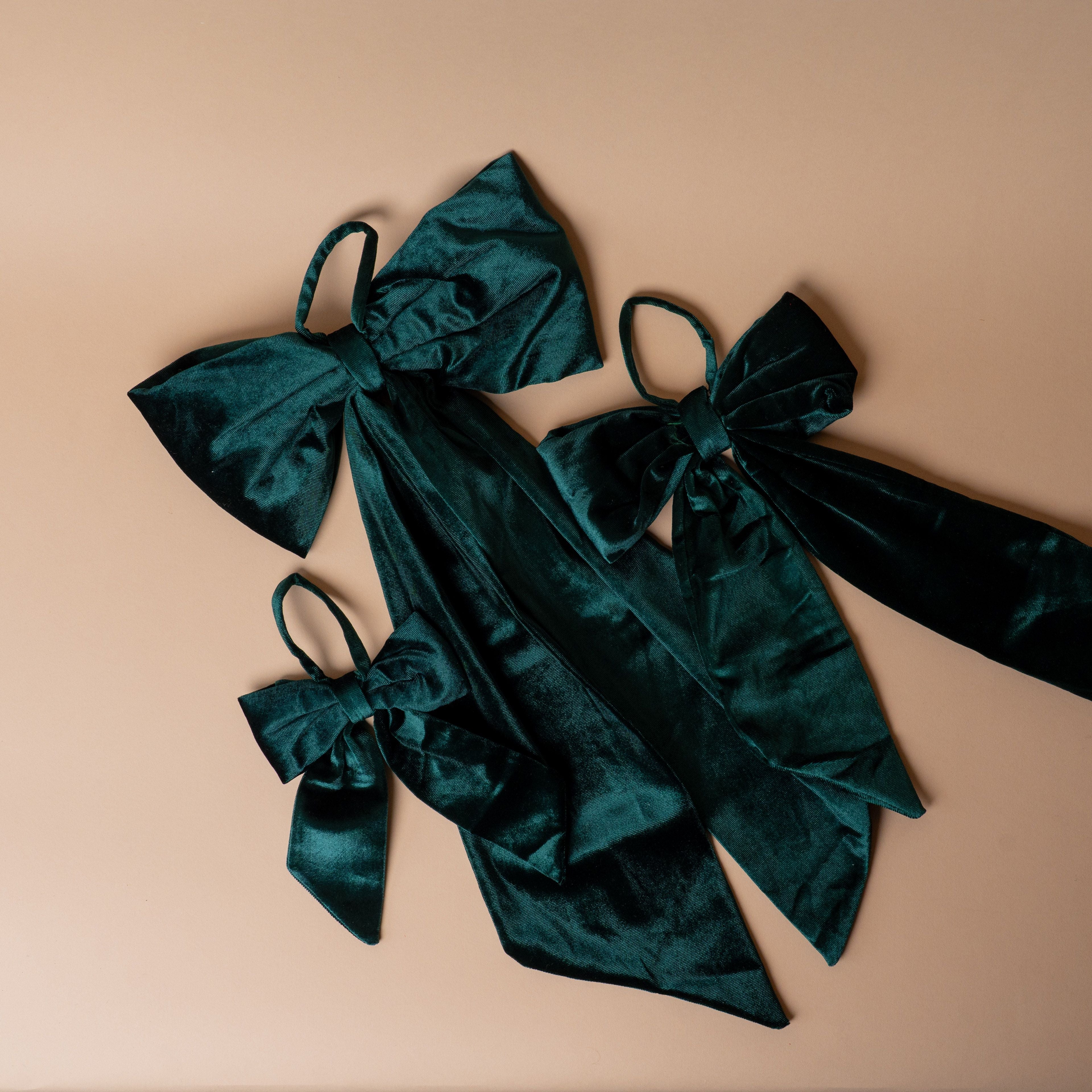 Green Velvet Bow