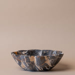 Black Marble Fluted Bowl bowl Marigold Market (Faire)