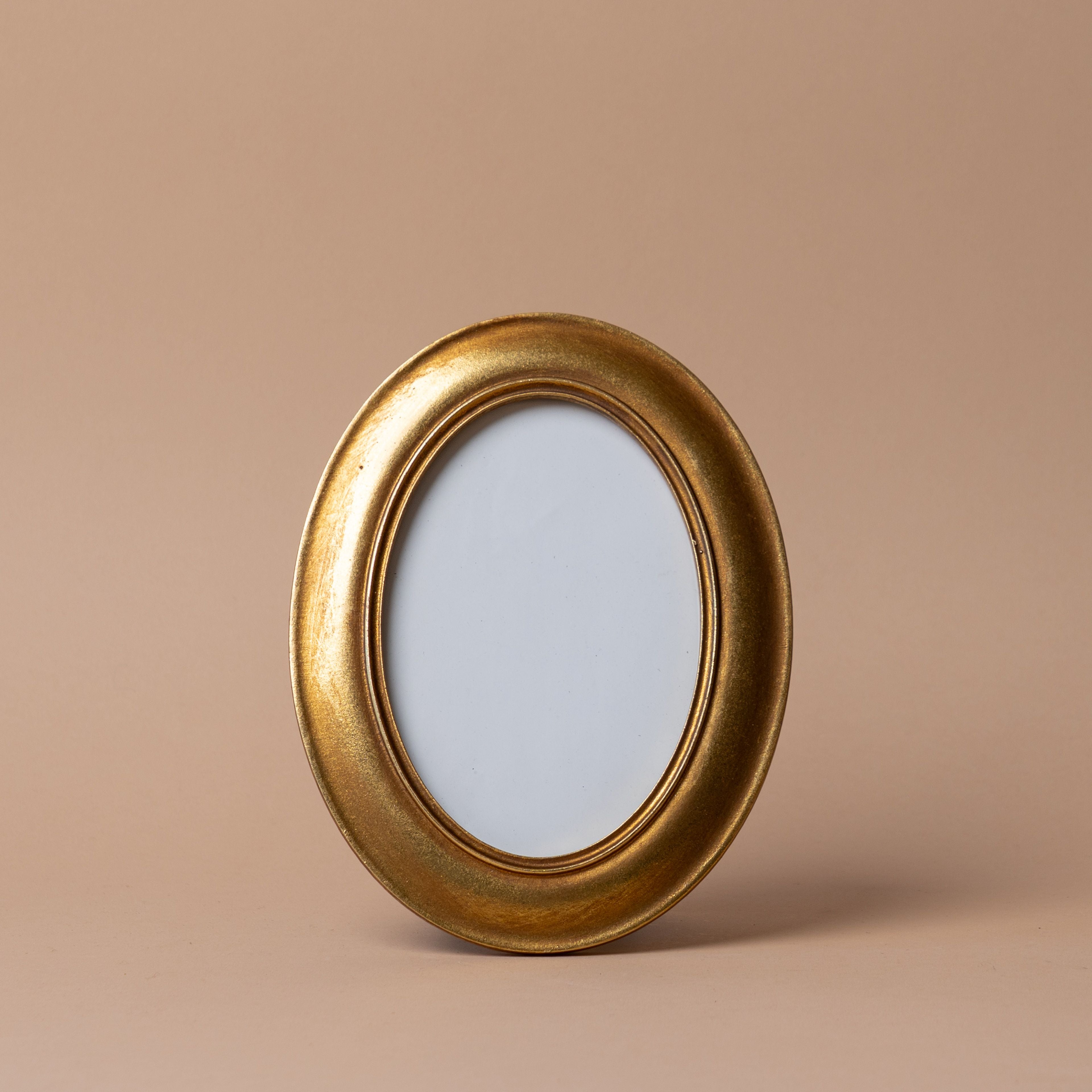 Antiqued Gold Painted Oval Frame