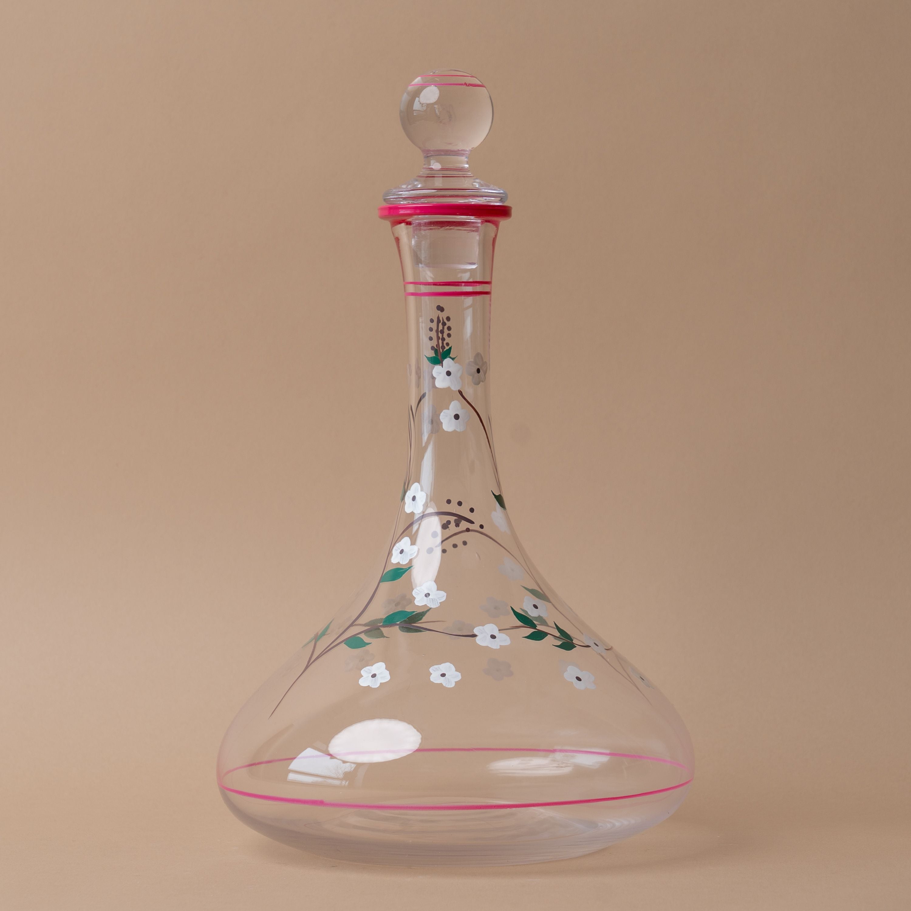 Hand Painted Floral Decanter