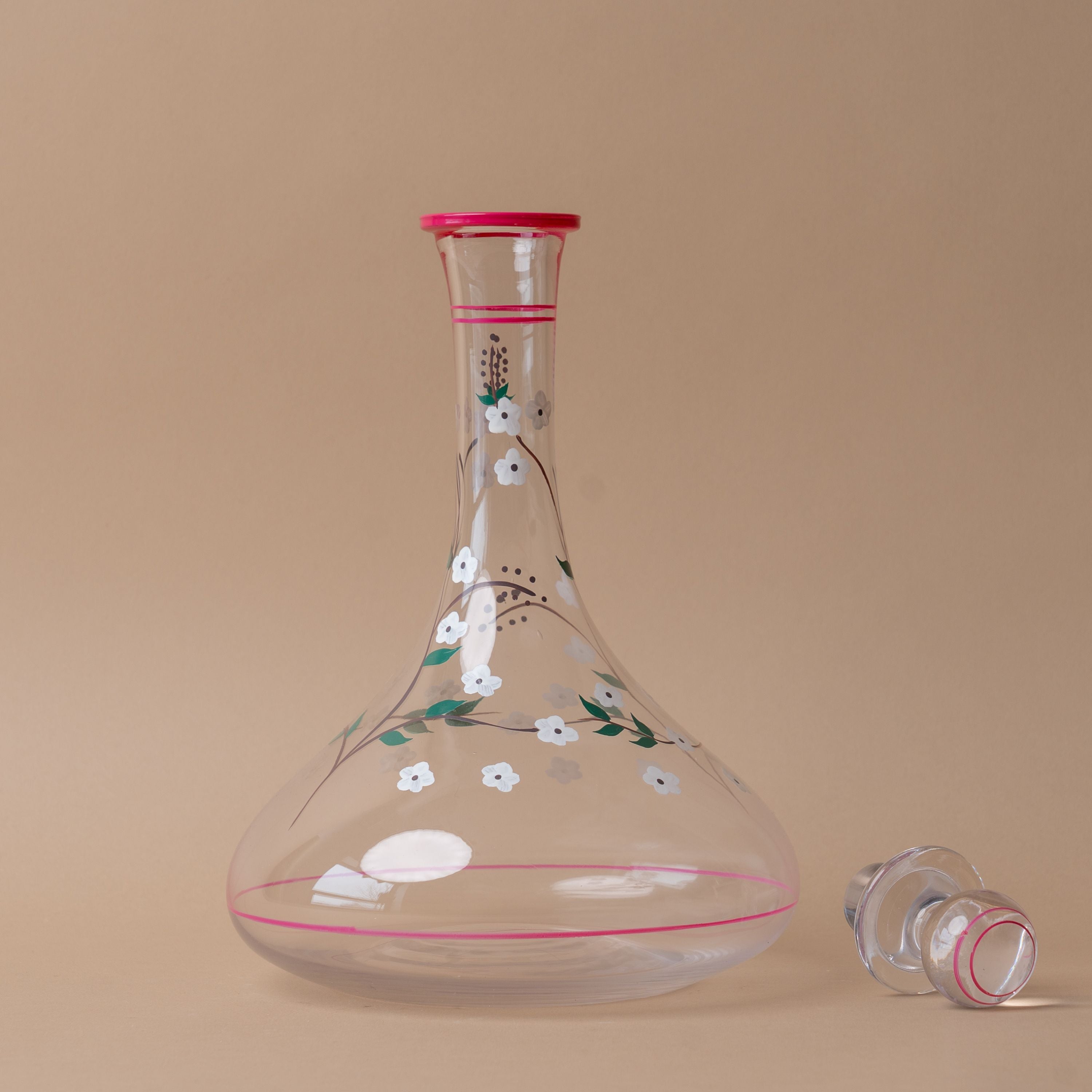 Hand Painted Floral Decanter – view 2