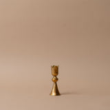 Antiqued Brass Tulip Candle Holder