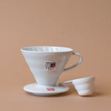 White Ceramic Coffee Dripper pour over dripper DETOUR Coffee Roasters