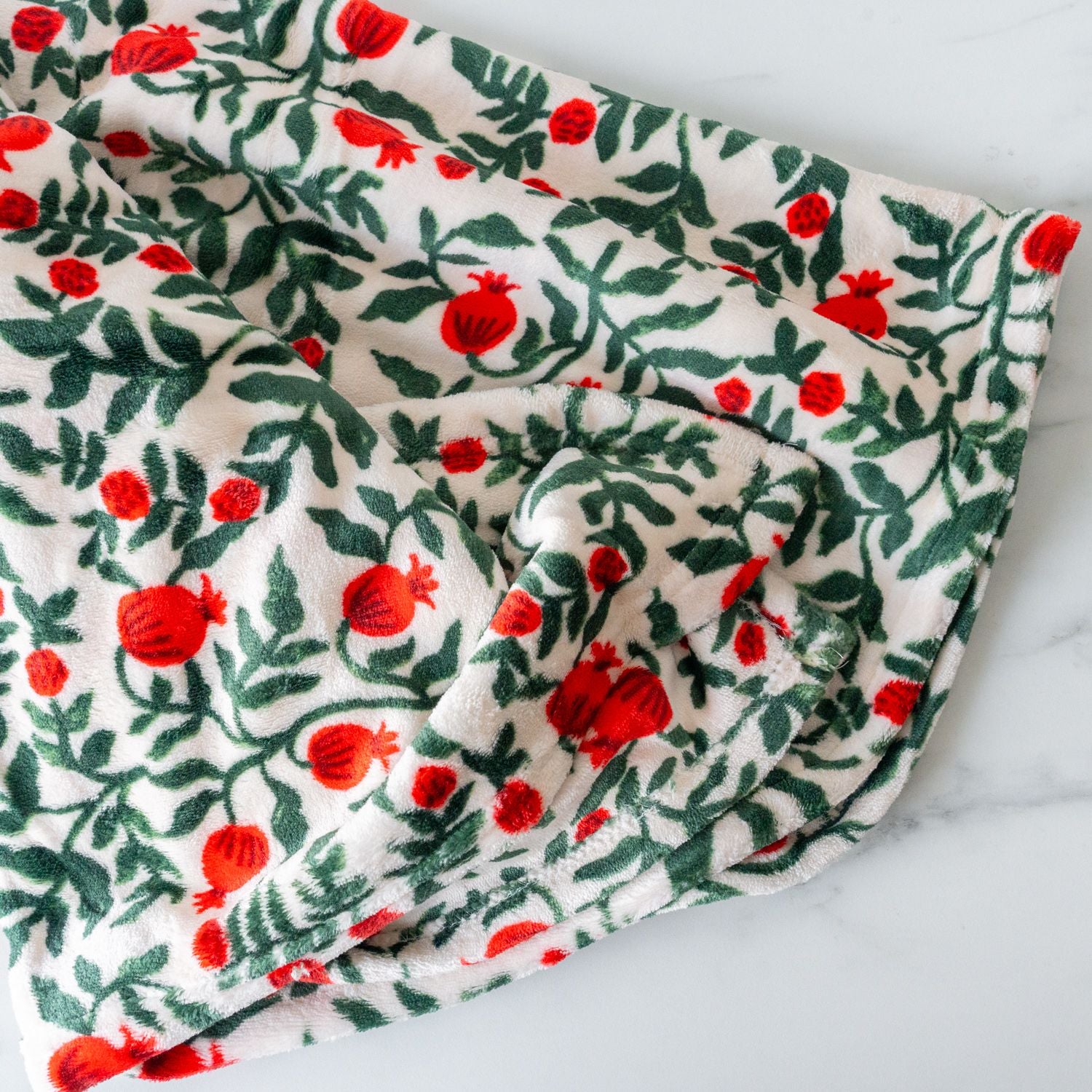 Pomegranate Fleece Throw Blanket blanket Rifle Paper Co. (Faire)