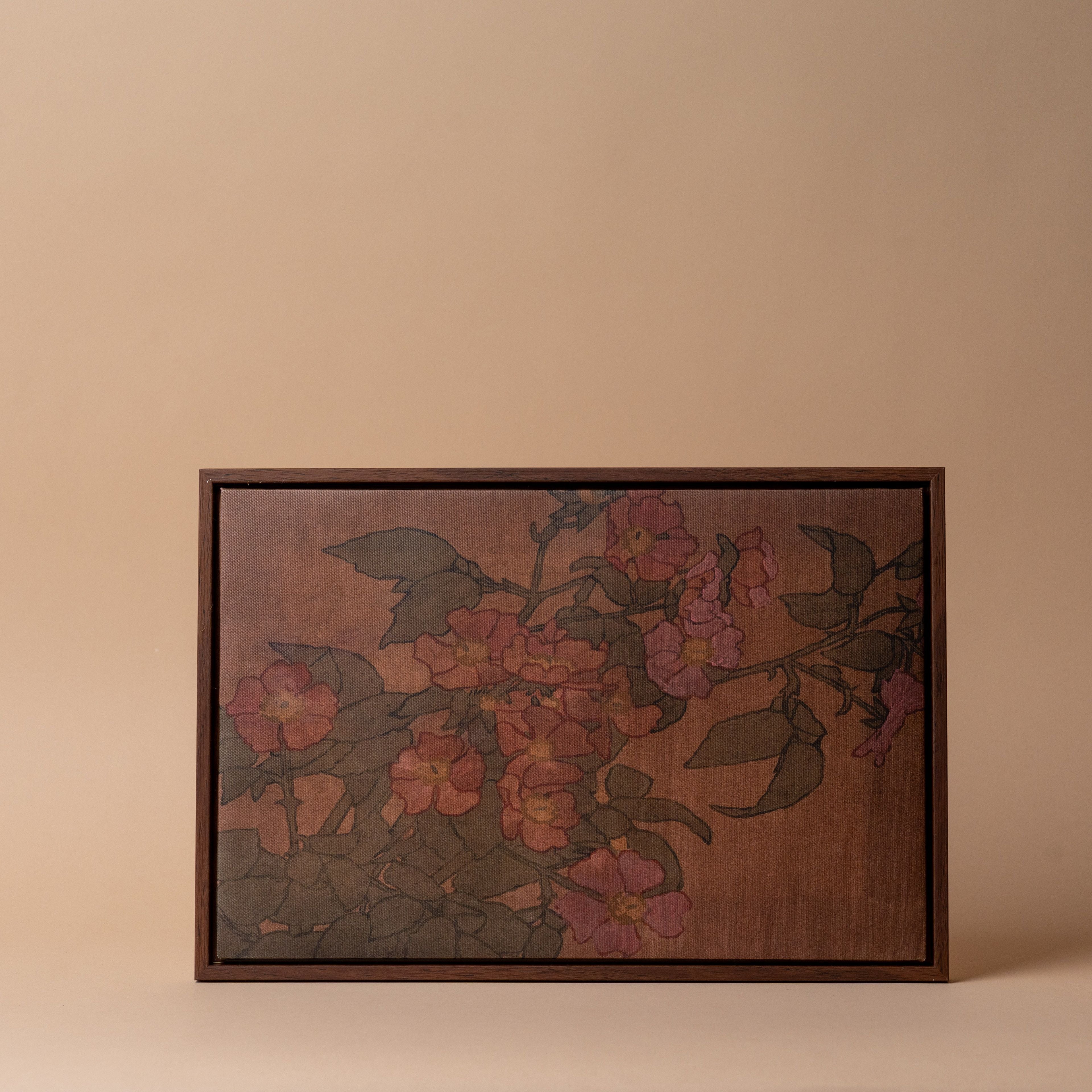 "Pink Roses" Framed Canvas