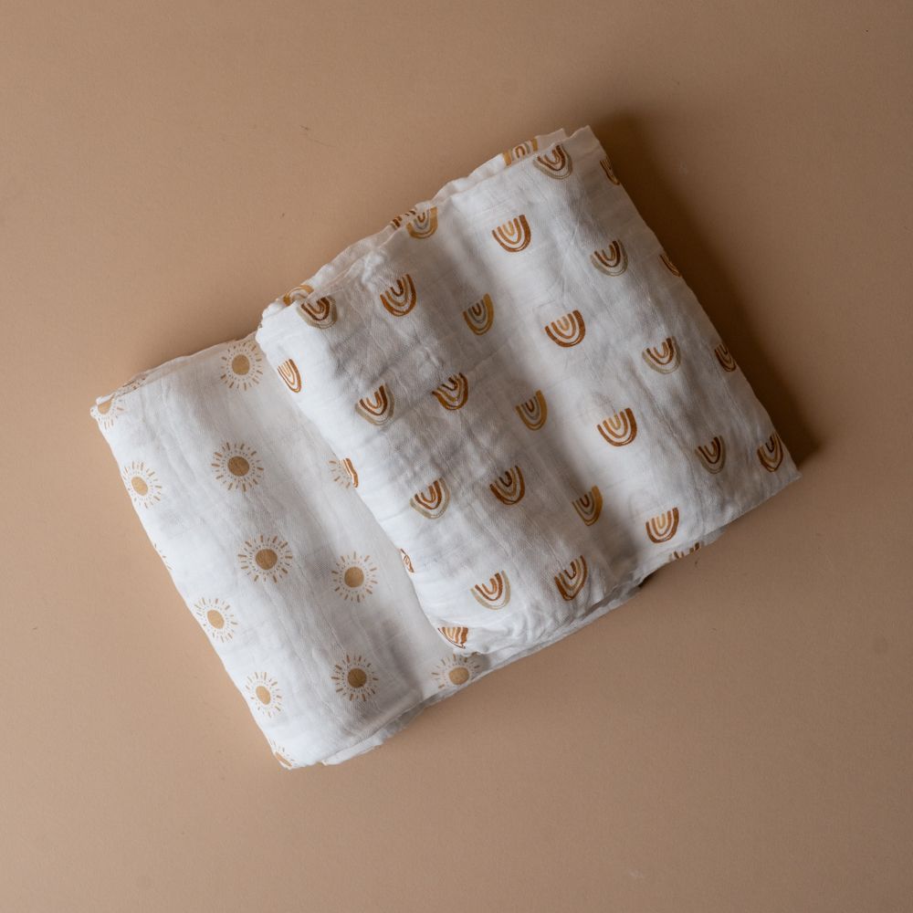 Cotton Swaddle Set FINNBIRD - swaddle Lulujo (Faire) Rainbows/Sunshine