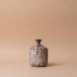 Brown Marbled Cement Canister with Lid