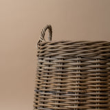 Round Rattan Basket with Handles