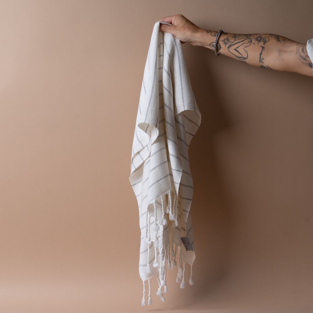 Striped Bamboo Hand Towel hand towel Pokoloko Misty