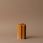 Amber Ribbed Pillar Candle candle Estelle (Faire) Small