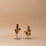 Rose Candle Holder with Brass Finish